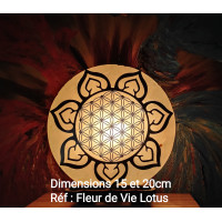 Lampe de sel Fleur de Vie et Lotus Lampe de sel Fleur de Vie et Lotus